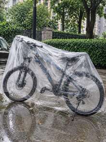 1pc/5pcs/10pcs Transparent Bike Rain Cover, Waterproof Bicycle Cover For Outdoor Storage, Universal Motorcycle Scooter E-Bike Protective Cover, Clear Heavy Duty Rain Dust Wind Protection Cover - Multicolor - View 7