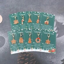 10pcs Christmas Gingerbread Pocket Hug Keychain Charm: With Christmas Hug Greeting Card, Christmas Stocking Stuffers, Secret Christmas Gift For Family, Friends, Colleagues - Multicolor - View 4