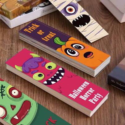 30pcs Cartoon Halloween Bookmarks, Doodle Bookmarks, Reading Bookmarks, Birthday And Christmas Gifts