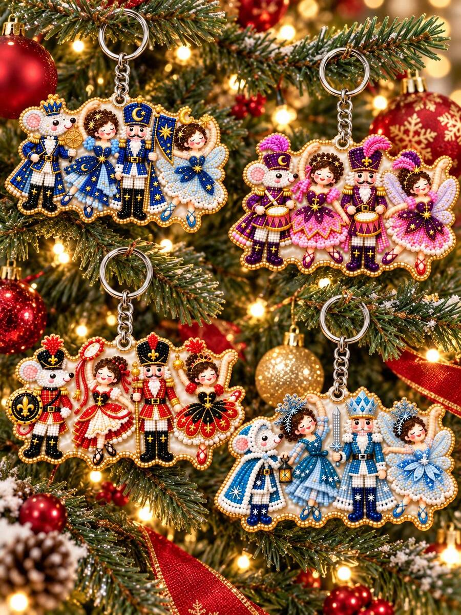 Gantungan Kunci Nutcracker Natal 2D, Gantungan Kunci Natal, Gantungan Pohon Natal Figur Prajurit Statis, Liontin Tas Nutcracker Menari, Cocok untuk Dekorasi Meja, Hadiah Liburan Kreatif untuk Kekasih, Teman dan Keluarga, Hadiah Natal Terbaik - beraneka warna - View 1
