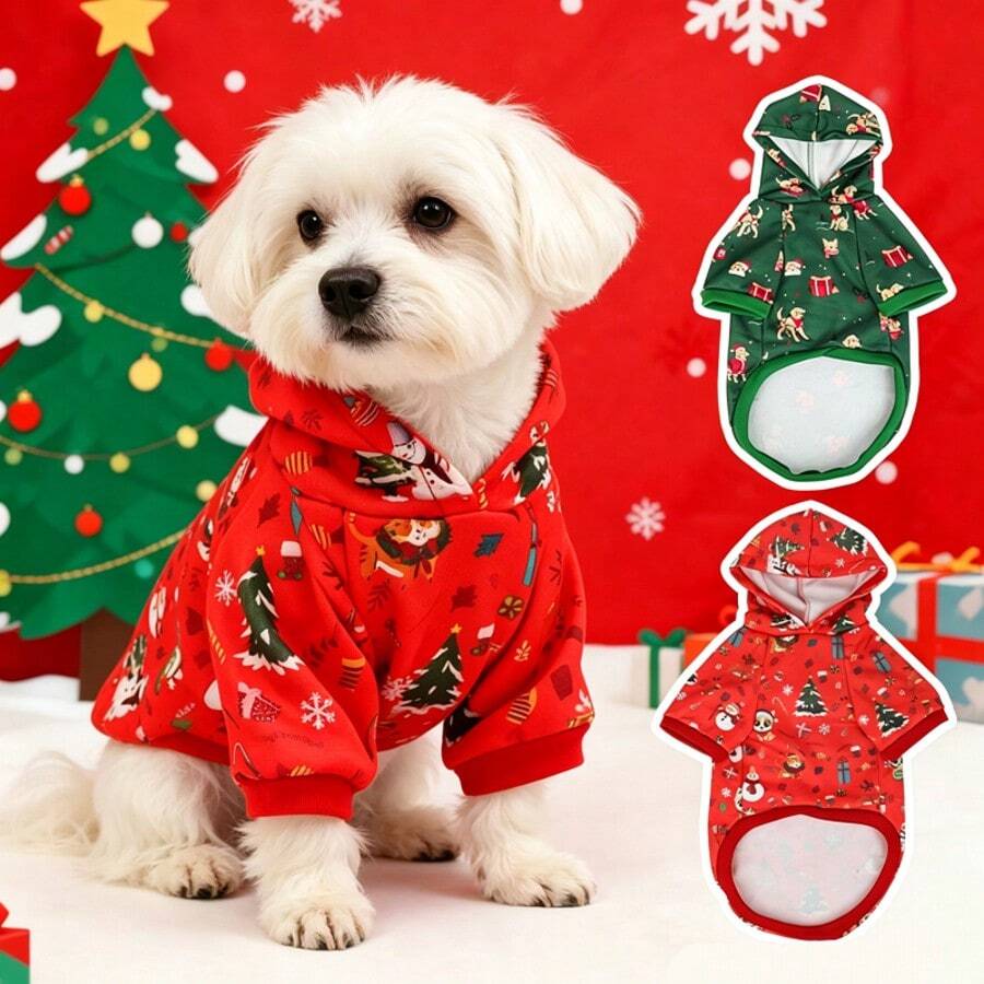 Hoodie Natal Baru untuk Hewan Peliharaan, Pakaian Natal Anjing - MultiWarna - View 1