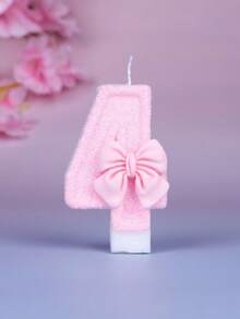 1pc-12pcs Straight Candles Creative Number Candles Cute Bowknot Birthday Candles Holiday Party Anniversary Cake Candles Pink - Pink - View 13