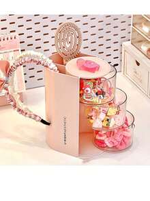 1pc Children Multi-Layer Rotating Storage Box, Can Rotate To Store Hair Clips, Hair Ties, Makeup Sponges, Jewelry Rings, Dust-Proof Storage Box - Multicolor - View 2