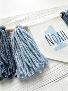 Custom High Chair Banner, Personalized 1st Birthday Banner, Custom Name High Chair Banner, Party Supplies Decoration Banner, Celebration Birthday Party Background Aesthetic Hanging Decor, Personalized Gift - Multicolor - View 4