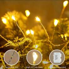 1pc LED Fireworks Fairy String Lights, 8 Flashing Modes, USB Powered, With Remote Control And Timer Function, Bedroom Window Decoration Light, Suitable For Christmas Tree, Wedding Party, Warm White Cozy Style, Christmas Occasion - USB Firecracker Light - View 6