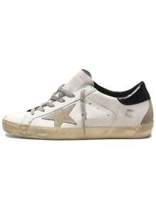 Golden Goose Super-Star Women's Sneakers, White/Black Leather Lace-Up Casual Shoes For Everyday Wear - Default - View 12