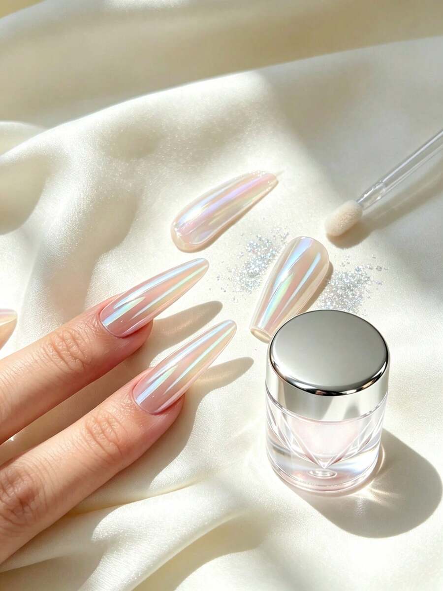 閃耀鏡面極光美甲粉,適合沙龍專業人士、愛好者 DIY 的華麗裝飾 - 彩色 - 查看 1