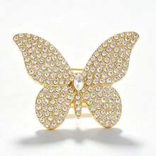 Luxury Lapel Brooch, Hollow Butterfly Pendant & Faux Pearl Floral Style, Zinc Alloy Material With Secure Clasp, Suitable For Coats, Sweaters, Suits And Cheongsams, Perfect Gift - Multicolor - View 18