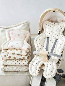 Baby Stroller Liner Pad, Gauze & Bean Fleece, Non-Slip, Thickened, Warm, Soothing, Cold-Proof, Autumn/Winter Outdoor Mat - Stroller Liner - View 2