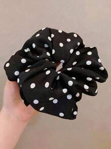 2/1pc Women's Loose Black And White Polka Dot Headband, Fashionable Multi-Purpose Elegant Minimalist Style - Multicolor - View 7