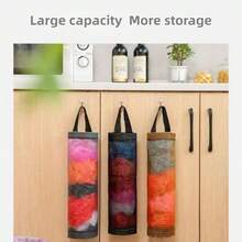 3/2/1pcs Trash Bag Storage Hanging Bag, Wall-Mounted Drawstring Shoe Bag, Back To School Season, Kitchen Plastic Bag Organizer, Woven Mesh Bag, Plastic Bag Storage Rack With Hanging Net, Suitable For School Supplies And Learning Materials - Multicolor - View 4