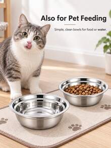 Kitchen Baking Mixing Bowl Set Stainless Steel Stackable Cooking Basin Egg Beating Salad Mixing Prep Bowls Home Multi-Functional Fresh-Keeping Bowl Can Also Be Used As Pet Food Dish - View 5