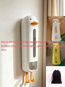 1 Buah Dispenser Penyimpanan Gantung Dinding Berbentuk Bebek, Gaya Kontemporer, Bentuk Vertikal Plastik, Desain Tarik Keluar, Organizer Penyimpanan Pakaian Dalam dan Kaus Kaki Tanpa Pengeboran, Untuk Lemari, Kamar Tidur, dan Skenario Penyimpanan Sehari-hari di Rumah - MultiWarna - View 11