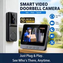 Cámara de timbre inteligente inalámbrica con pantalla de 4.3 pulgadas sin necesidad de WiFi audio bidireccional visión nocturna sistema de intercomunicador para el hogar - Ver 12