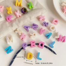 75/150pcs Large Acrylic Beads, Seven Color Decorative Beads Mixed With Random Letter Beads, Suitable For Handmade Loose Beads, Shoe Buckles, Phone Chains, Keychains, Bag Decorations, Jewelry Accessories Bracelets - Multicolor - View 2