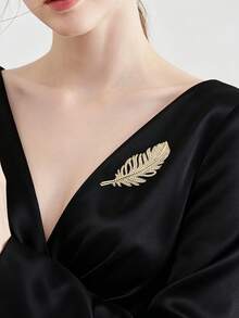 2pcs Hollow Rhinestone Feather Brooch, Multi-Use Decorative Pin For Suit, Dress, Scarf, Hemline, Waist Accessory For Women - Multicolor - View 9