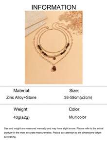 3pcs/Set Vintage Casual Irregular CCB Beaded Necklace With Baroque Pendant, Fashionable Versatile Women's Neck Jewelry Suitable For Daily Commute, Shopping, Dating And Party Wear, Random Size Of Beads - Multicolor - View 5