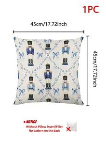 Christmas Table Runner Pillow Case Placemat Blue Nutcracker Soldier Bow Farmhouse American Country Style Christmas Decor Dining Table Arrangement Holiday Home Decoration Tablecloth - Multicolor - View 14