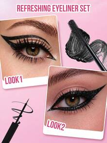 MISSLYN 2Pcs EYE MAKEUP SET, Waterproof, Smudge-Proof, Long-Lasting, High-Pigment, Lengthening, Volumizing, Ideal For Girl & Women, Daily Makeup, For Back To School, Commute, Dates, Parties, Halloween, Perfect For Y2K - #Set 1 - View 6