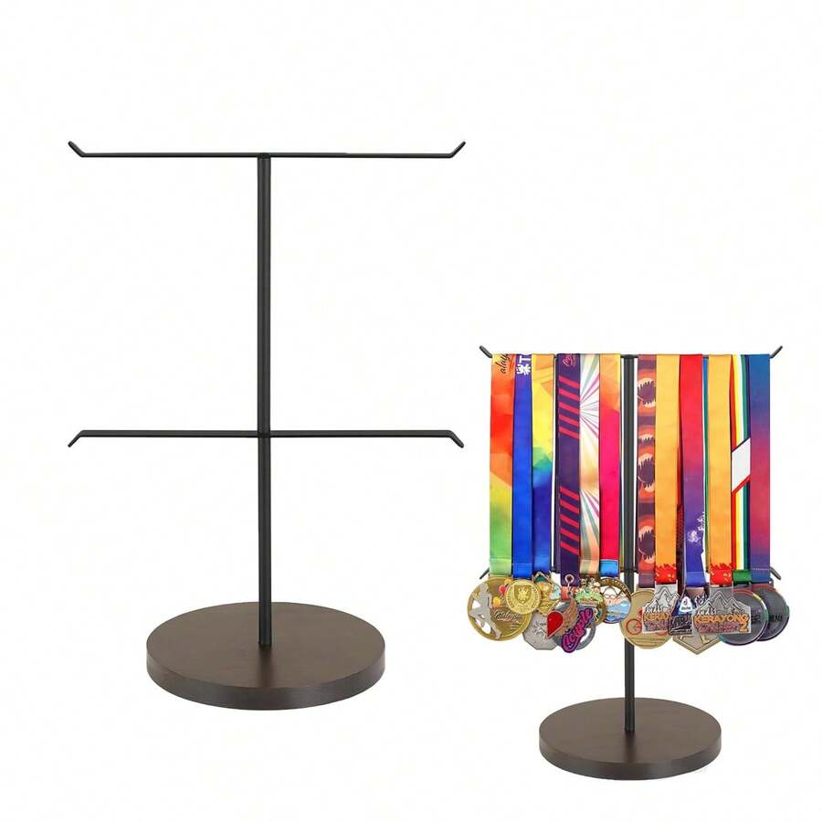 1pc Black Metal Medal Display Rack, Metal Medal Storage Rack, Suitable For Running, Sports, Marathon, Wrestling, Taekwondo Competition Medal Display And Storage - Multicolor - View 1