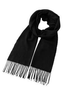 1pc Solid Color Men Scarf, Knit Tasseled Long Scarf/Neck Warmer For Autumn And Winter, Versatile Boyfriend Gift Men AccessoriesMen Scarves - Black - View 4