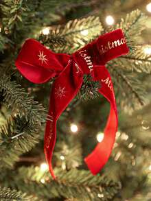 Christmas Velvet Ribbon Roll, Gold Foil Star & Reindeer, Merry Christmas Printed Ribbon, Red Green Black Xmas Gift Wrapping Ribbon For DIY Bow Making, Christmas Tree Decorations, Wreaths, Garlands, Gift Boxes, Holiday Party Decor & DIY Crafts - Multicolor - View 7