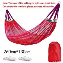 Ultra-Breathable Mesh Hammock, 260*130cm Extra Large Ice Silk Swinging Bed, Quick-Dry Portable Hammock With Travel Bag And 2 Hanging Ropes, Suitable For Outdoor Camping, Garden, Patio, Beach, Backyard And More - A - View 11