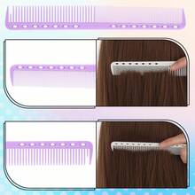 1pc/6pcs Carbon Fiber Hair Combs, Professional Hairdresser Combs, Unisex Medium Tooth Hair Combs, Hair Salon Hair Comb Set - Multicolor - View 4