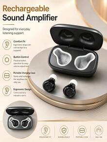 Long Lasting Rechargeable In Ear Sound Booster Portable Audio Amplifier Adjustable Volume Noise Suppression Lightweight Wearable Sound Enhancer For Daily Life Travel Watching TV Chatting With People - View 5