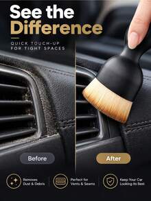 1pc Car Cleaning Brush-Super Soft Bristles, Gentle Cleaning, Multifunctional Dust Removal Tool For Car Interior, Deep Cleaning Of Hard-To-Reach Areas, Necessary Car Care Accessories. - A - View 9