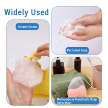 10/30pcs Soap Foaming Bags, Exfoliating Mesh Soap Storage Bags With Drawstring, Easy To Store, Suitable For Bathing, White Foaming Mesh Soap Bags For Soap, Shampoo, Conditioner, Body Wash, Facial Cleanser, Breathable Travel Soap Scrubber With Drawstring - White - View 10
