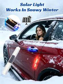 PAKRYS 1/2/4 PCS Strip Lampu Pintu Mobil Tenaga Surya, Lampu Dekorasi Multi-Mode 5 Warna dengan Perekat Mandiri, Pencahayaan Keamanan untuk Mobil Sepeda Motor dan Sepeda untuk Penggunaan Malam Hari - Berbagai gaya - View 4