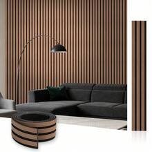 1 Roll Flexible Wood Lattice Acoustic Panel, Vertical Sound-Insulating Wood Slat Wall Decor, Suitable For Home Interior - WJG-567 - View 1