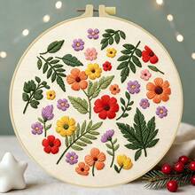1PC 15*15cm/5.9*5.9in 20*20cm/7.9*7.9in,A Beautiful Bouquet Embroidery Kit, DIY Handmade Embroidery Set For Adult Beginners, Home Gift, Women's Sewing Gift, Including User Manual, Printed Pattern Fabric, Embroidery Frame, Needle And Thread. - 20X20CM - View 6