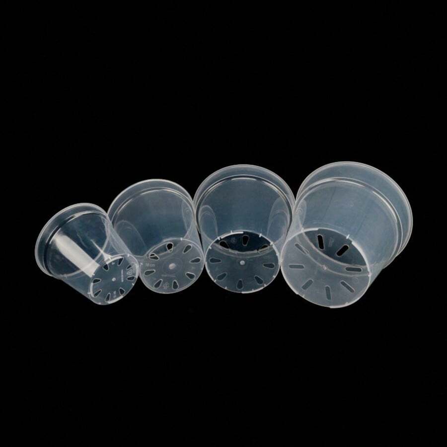 Orchid Seedling Round Pot, Transparent Orchid Container, Round Pot, Phalaenopsis Transparent Plastic Pot, Green Plant Pot, Dendrobium, Phalaenopsis, Rose Cutting Planting Experimental Pot - A - View 1