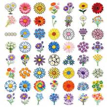50pcs Cute Cartoon Flower PET Stickers, Diverse Designs, Enhance Thinking And Creative Action Ability, Art Supplies, Children Sticker Toys - Multicolor - View 9