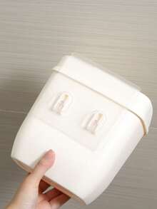 Mini White Plastic Wall-Mounted Trash Can, Compact New Year Decorative Style, Suitable For Kitchen, Bathroom And Home - A - View 8