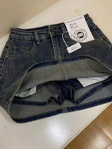 Women Denim Skirts - Blue - View 1