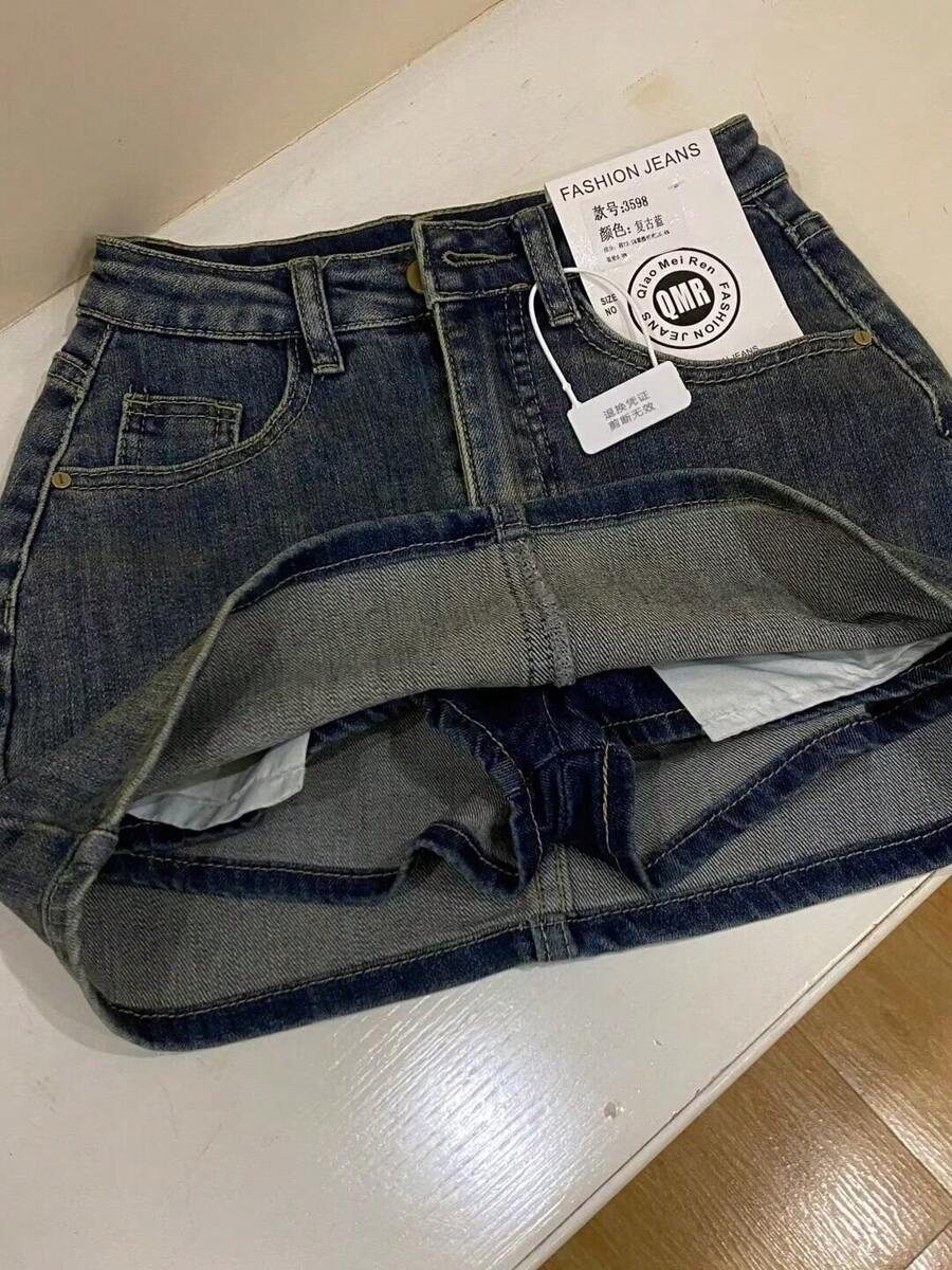 Women Denim Skirts - Blue - View 1