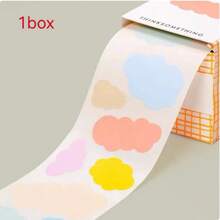 100pcs/Box DIY Cloud-Shaped Pull-Out Sticky Notes, Suitable For Students' Error Correction Or Note-Taking, Includes Box Label - Multicolor - View 16