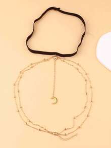 1pc Fashion Sexy Moon Beaded Pendant Women Thigh Chain, Suitable For Daily Wear, Party, Gathering, Festival, Saudi National Day Accessory - Multicolor - View 10