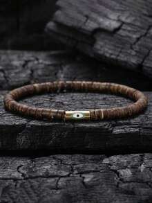 diffone Fashion Handmade 4mm Stone Beads Bracelet Charms Evil Eye Men Bracelet For Male Armband Jewelry - Evil Eye Bracelet - View 5