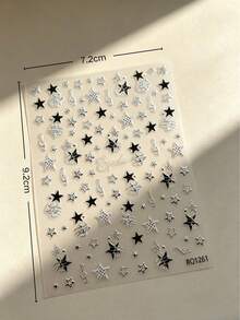 1Set Y2K Glitter Star Stickers, Journaling Supplies, Retro Metallic Graphic Decals, For Decorating Phone Case, Camera, Cup, Electronic Accessories - Y2K Retro Star Stickers - View 6