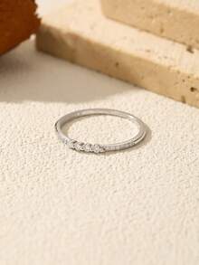 MODIAN Moissanite Rings 925 Sterling Silver Minimalist Lab Diamond Thin Ring Stackable Daily Wear Ring For Women Fine Jewelry - Silver - View 9