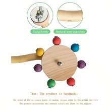 1pc Bird Toy Parrot Toy Colorful Bead Rotating Windmill Perch Stand Bird Cage Accessory Bird Supplies Suitable For Small And Medium-Sized Birds (Random Color) - A+B - View 5