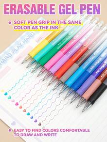 Erasable Colored Pens, 12/24 Colors Available, Erasable Neutral Ink Pens, Suitable For Writing, Journaling, Coloring, Doodling, School, Office And Home Use, Student Gift - Erasable Colored Gel Pen - View 6