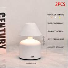 1pc Cordless Adjustable Mushroom Desk Lamp, Modern Macaron Touch Control Smart 3-Color Mushroom Lamp, Portable Rechargeable Night Light, Stepless Dimming, Birthday Gift Bedside Lamp, Suitable For Bedroom, Living Room, Home Decor And Gifts - Mushroom Dumbbell Desk Lamp - View 18