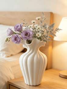 1pc Modern Wavy Vase, Carved Neck Design, Elegant Floral Centerpiece Decor, Suitable For Home Decor, Wedding Table Setting, Minimalist Living Room, Bohemian Style, Small And Large Sizes Available, Perfect For Rose And Baby's Breath Floral Arrangements - Multicolor 1 - View 9