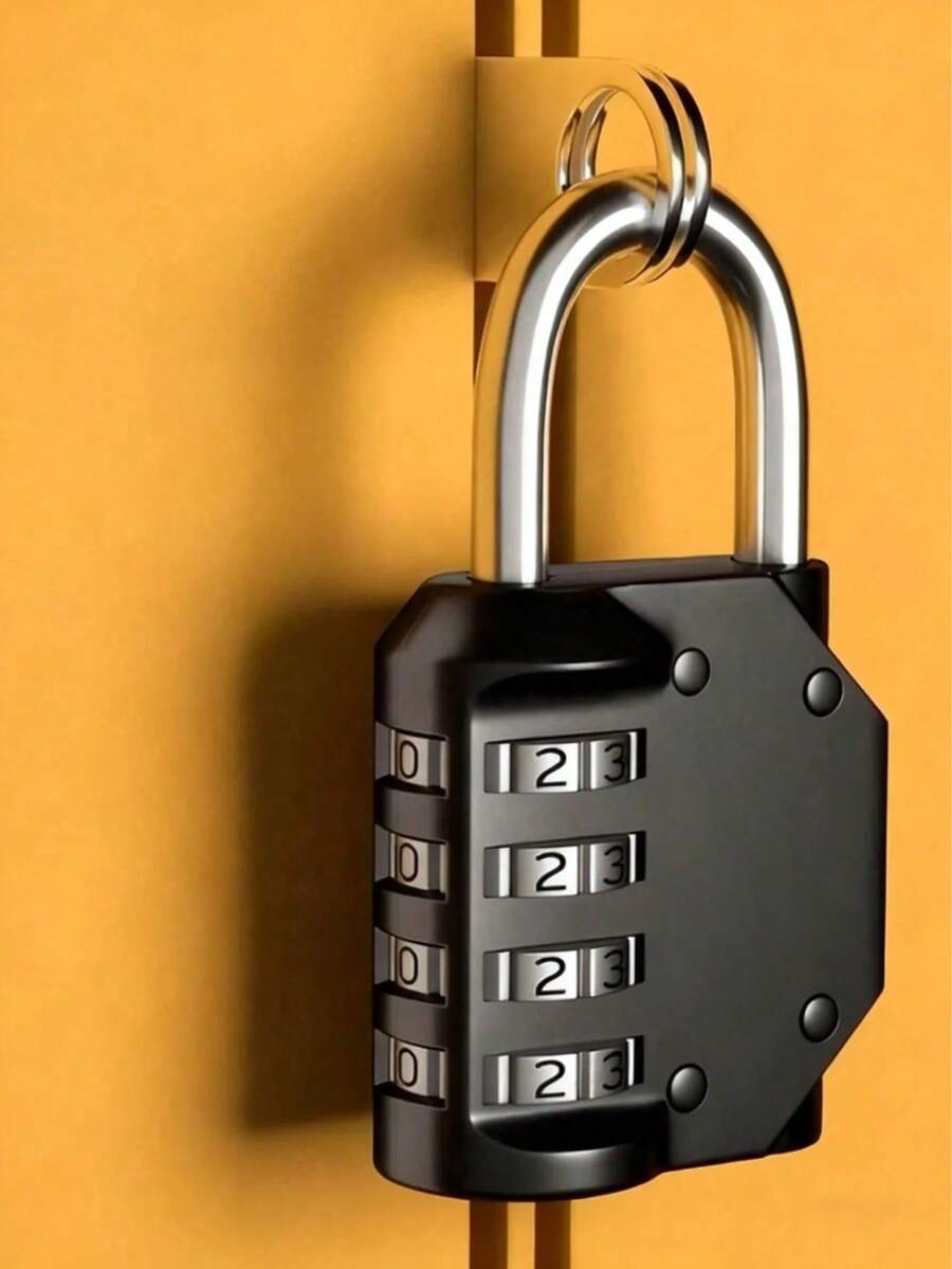 Heavy Duty Waterproof Metal Padlock 4-Digit Combination Lock - Anti-Theft Lock, Suitable For Home, Gym, Locker, Luggage, Boat And Cabinet - Easy To Use Key Lock (Padlock Only) - A - View 1