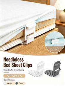 5PCS Upgraded Invisible Bed Sheet Fasteners - Adjustable Plastic Bed Sheet Clips, No Drilling Required, Anti-Wrinkle Bed Sheet Clips, Easy Installation - Multicolor - View 1